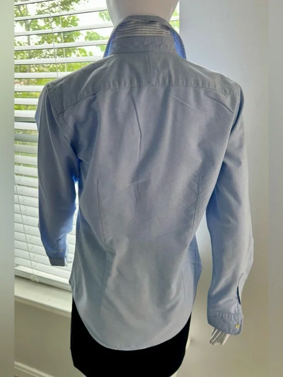 Polo Ralph Lauren. Women's Oxford Cotton Shirt, Size 10. Light Blue. Features - Picture 12 of 16
